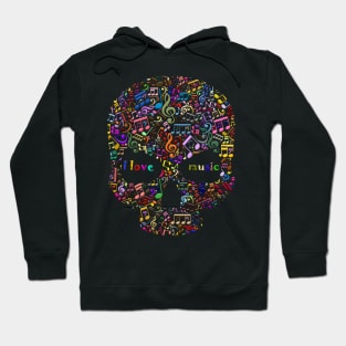 musical skull Hoodie